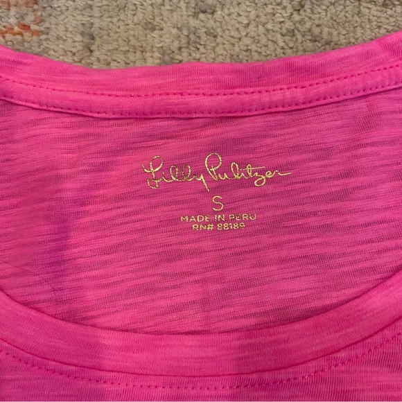 NWOT Lilly Pulitzer Etta Scoopneck Tee, Aura Pink T-Shirt, Small - Picture 5 of 5